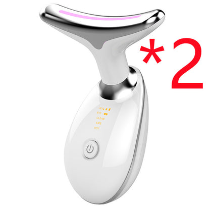 EMS Thermal Neck Lifting And Tighten Massager Electric Microcurrent Wrinkle Remover LED Photon Face Beauty Device For Woman - LA FEMME LOGA