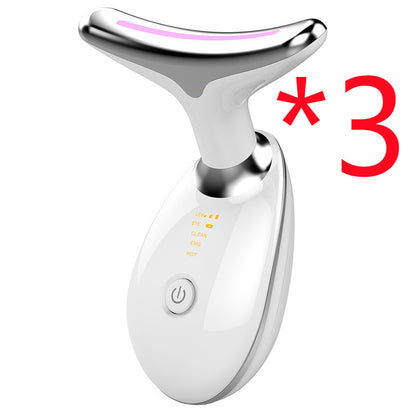 EMS Thermal Neck Lifting And Tighten Massager Electric Microcurrent Wrinkle Remover LED Photon Face Beauty Device For Woman - LA FEMME LOGA