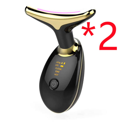 EMS Thermal Neck Lifting And Tighten Massager Electric Microcurrent Wrinkle Remover LED Photon Face Beauty Device For Woman - LA FEMME LOGA