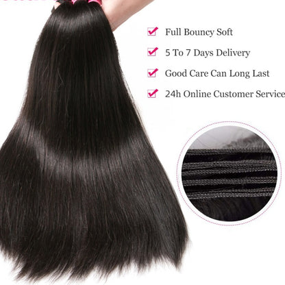 Straight Human Hair Weave Bundles - LA FEMME LOGA