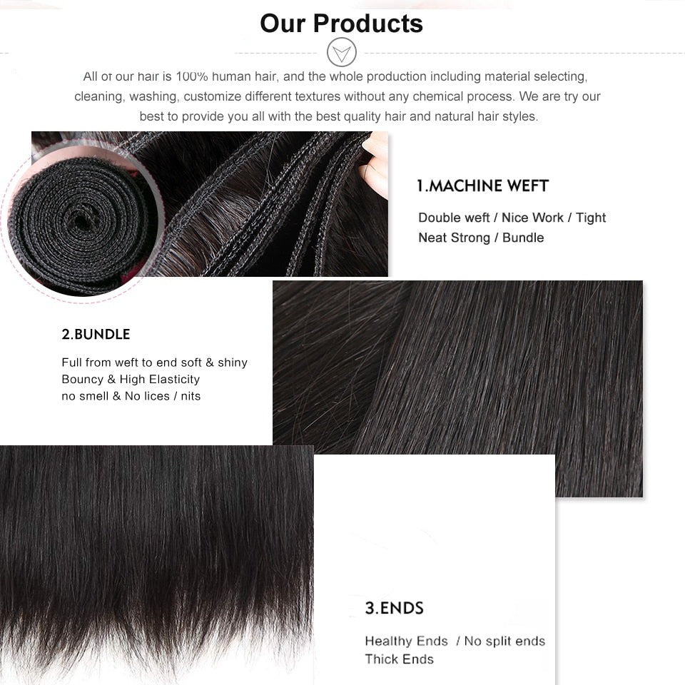 Straight Human Hair Weave Bundles - LA FEMME LOGA