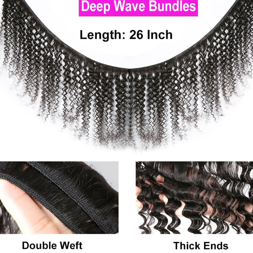 Deep Curly Human Hair Weave Bundles - LA FEMME LOGA