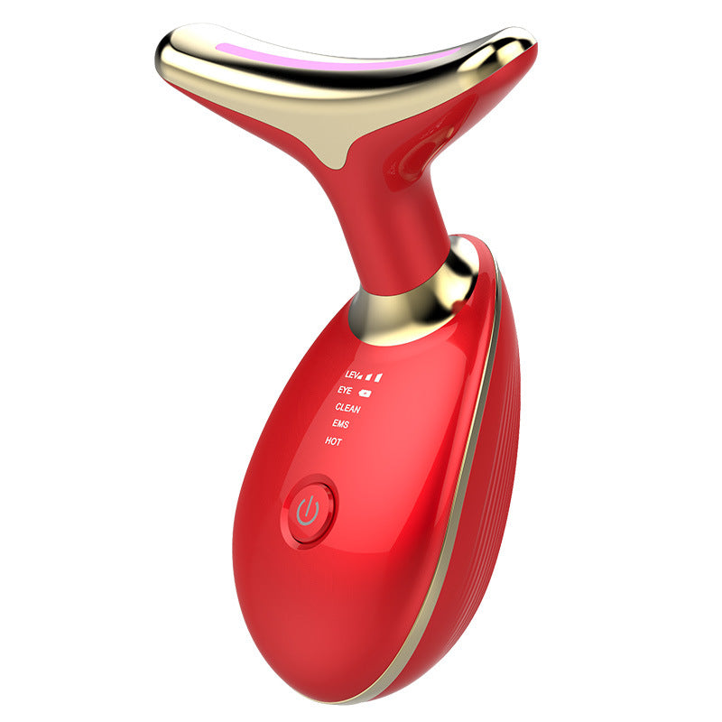 EMS Thermal Neck Lifting And Tighten Massager Electric Microcurrent Wrinkle Remover LED Photon Face Beauty Device For Woman - LA FEMME LOGA