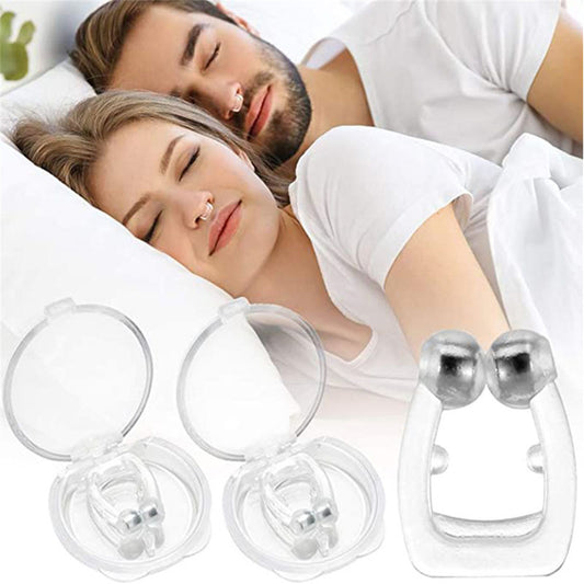 Silicone Magnetic Anti Snore Stop Snoring Nose Clip Sleep Tray Sleeping Aid Apnea Guard Night Device - LA FEMME LOGA