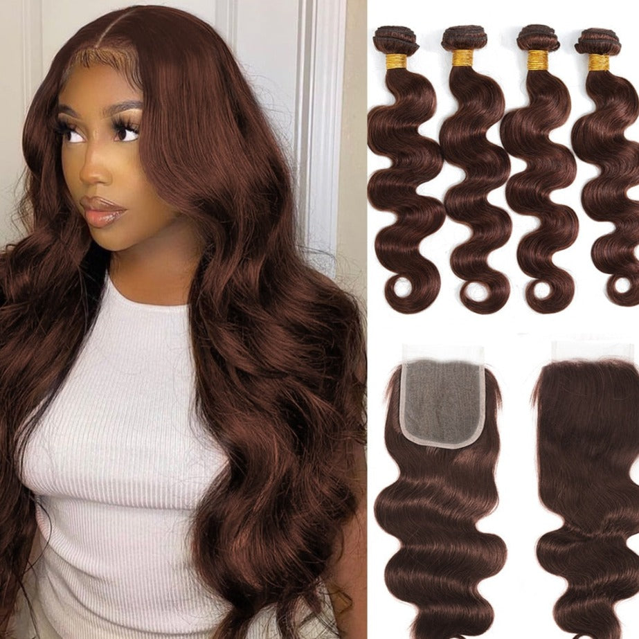 Closure Body Wave Brazilian Human Hair Weave Bundles - LA FEMME LOGA